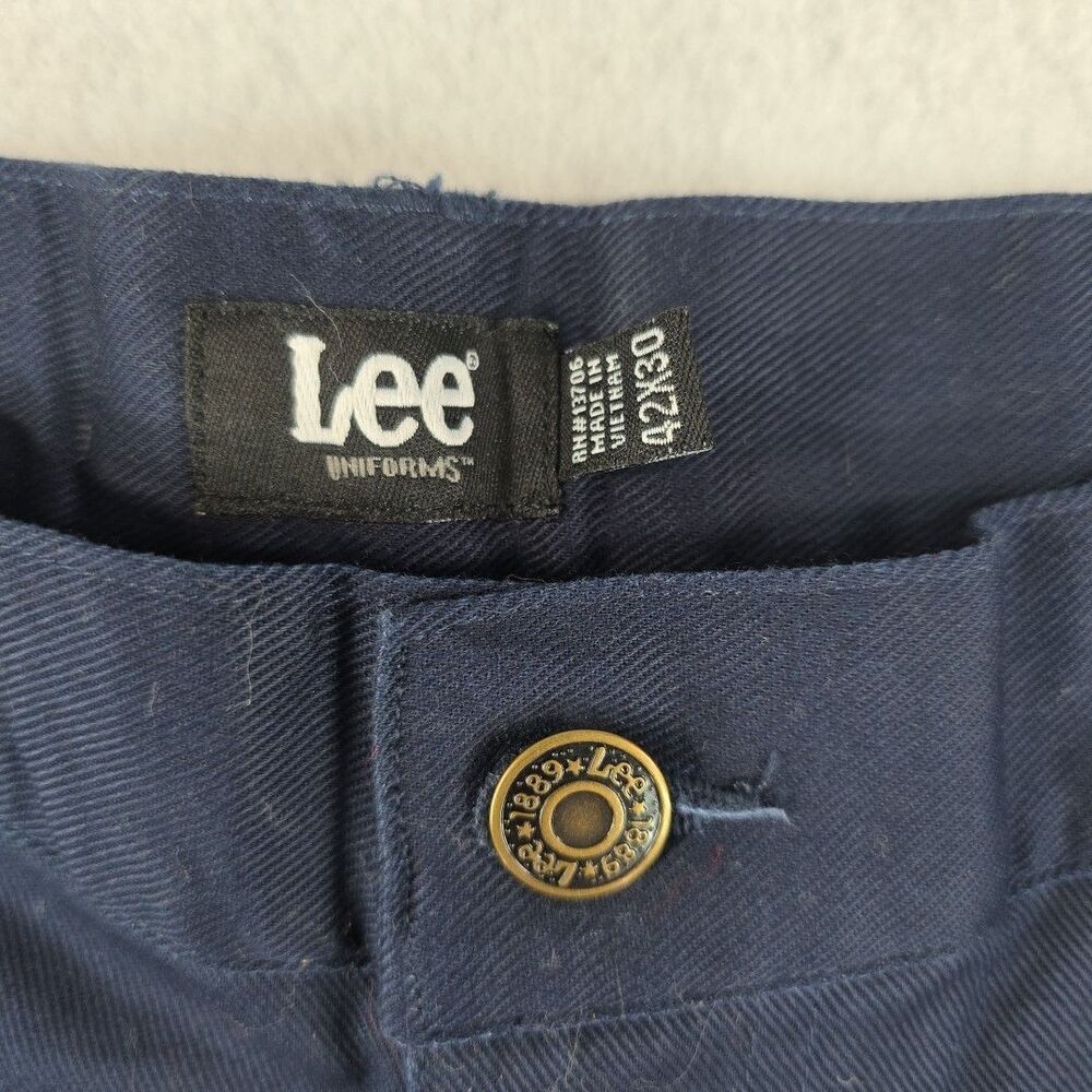 Lee Uniforms Men's Skinny Leg 5 Pocket Jeans Pants 42x30 Stretch Navy Blue NWT - Picture 6 of 7